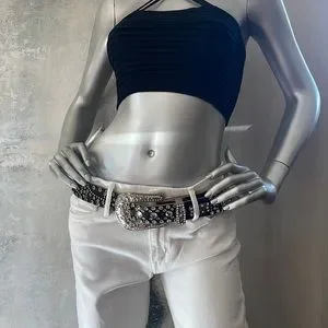 Bhw | Accessories | Bhw Black Leather With Rhinestones  display picture 2